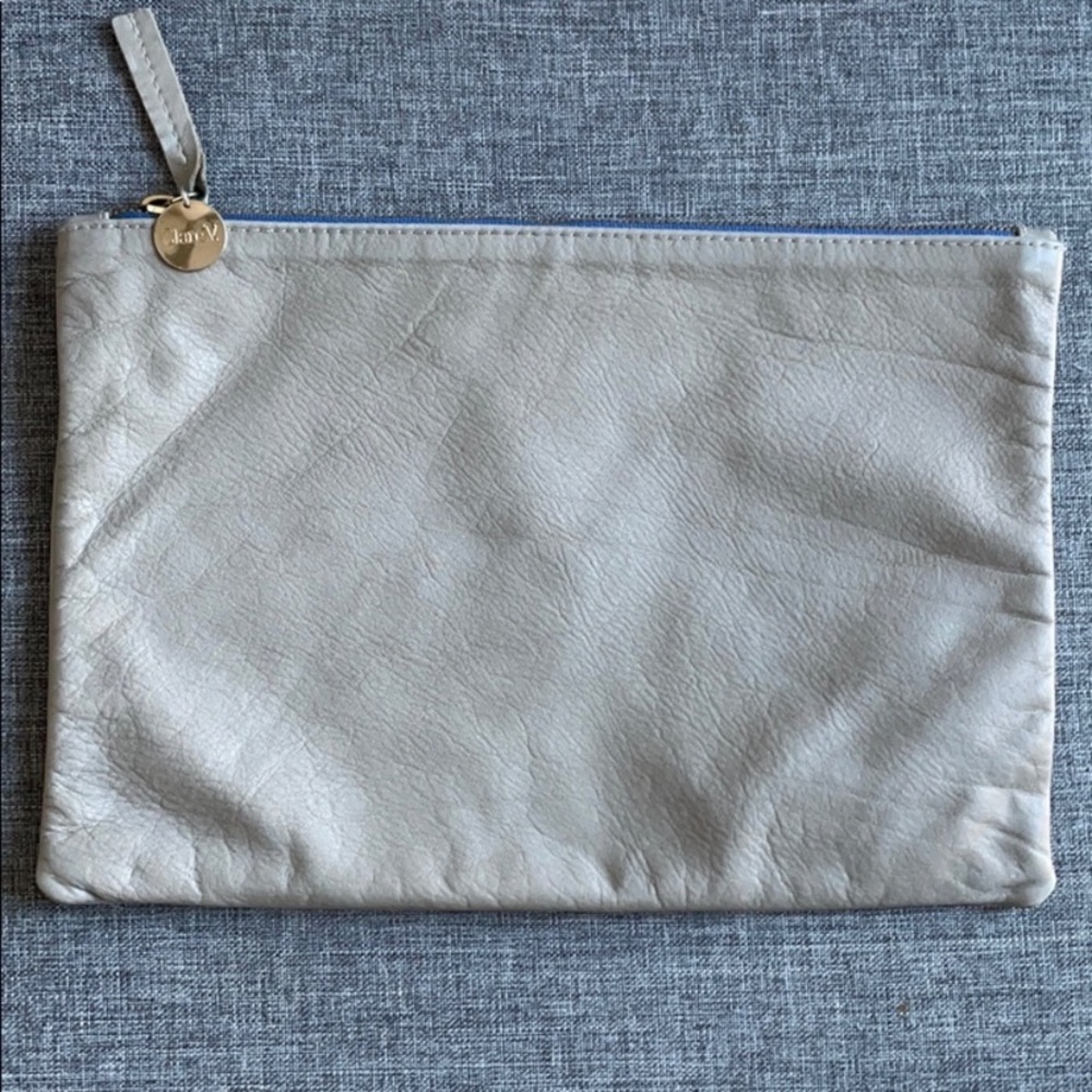 Clare V Gray Leather Clutch